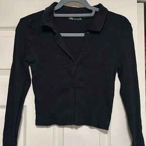 Zara black crop top